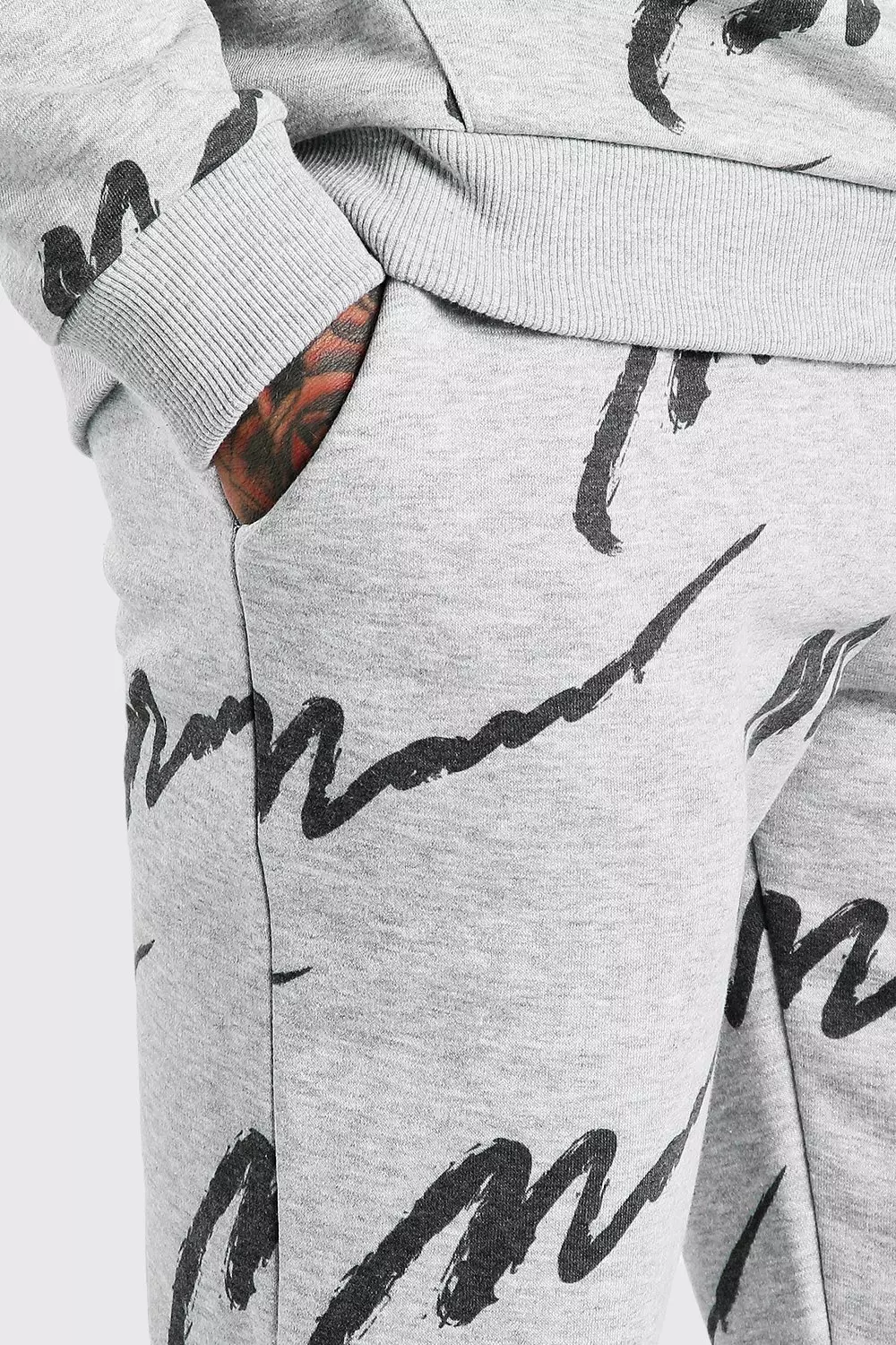 All Over MAN Printed Hooded Tracksuit